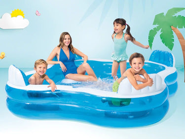 INTEX Swim Centre Square Inflatable Family Lounge Pool (90